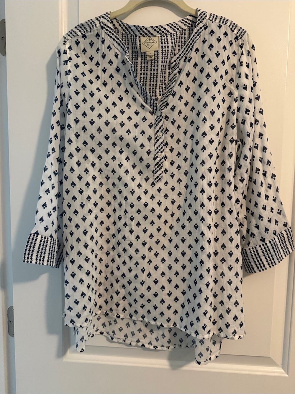 St. John’s Bay Women’s Casual Button-Up Shirt | Everyday Classic Top-size L